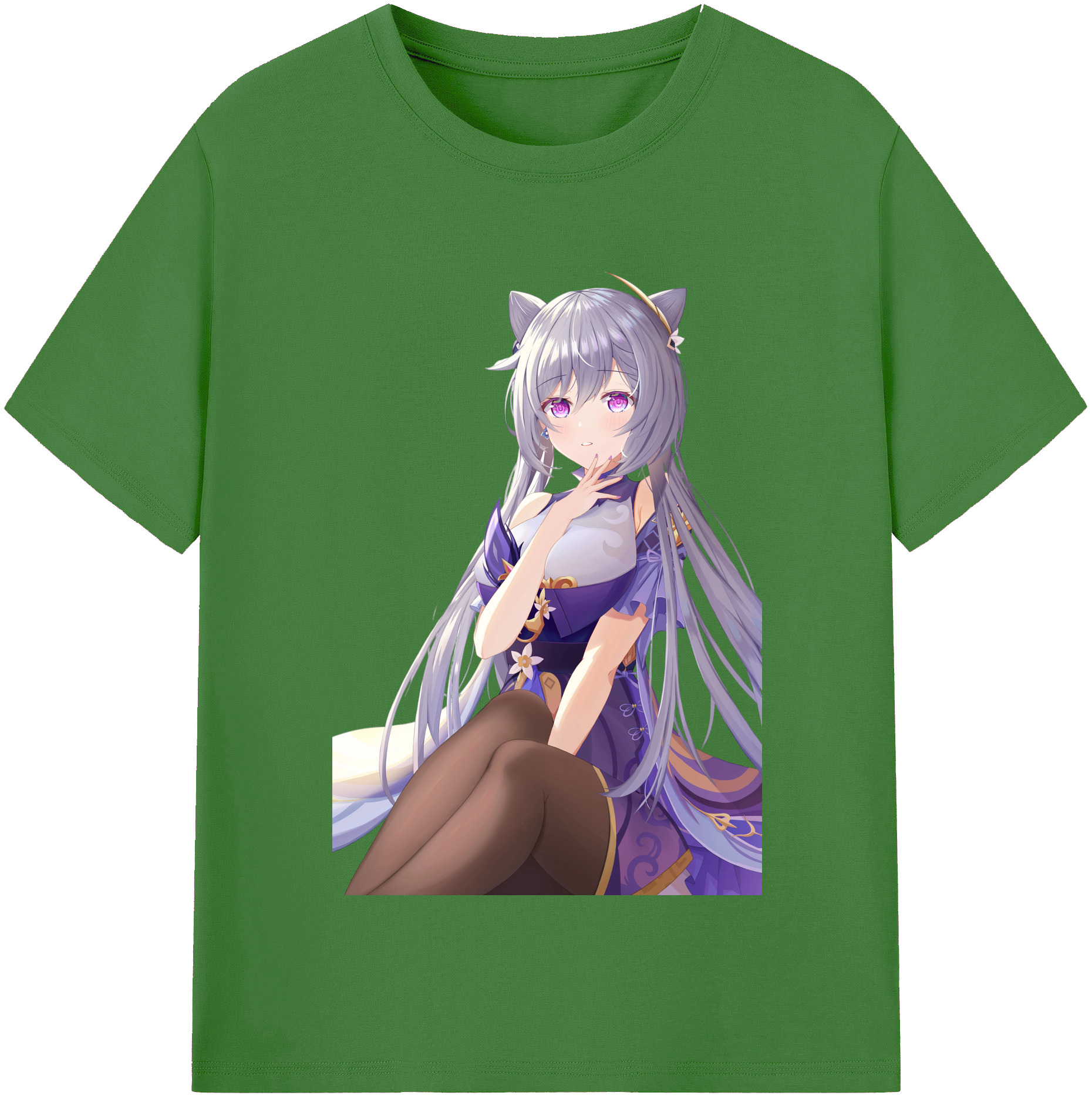 げんし神 刻晴 こくせい genshin Kokusei レディースカジュアルプリントTシャツ（綿100％）
